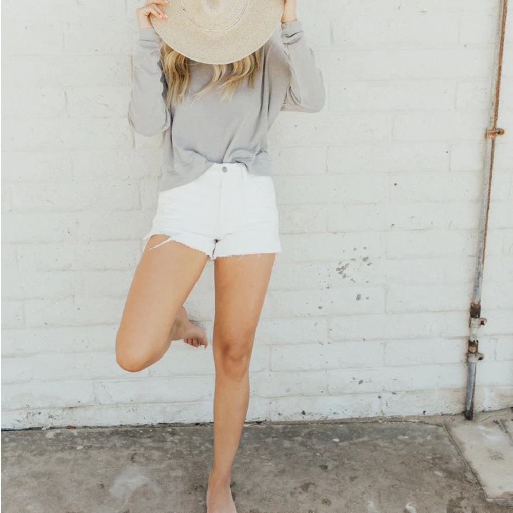 Carly Jean Los Angeles White Jean Shorts
